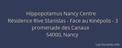 Hippopotamus Nancy Centre