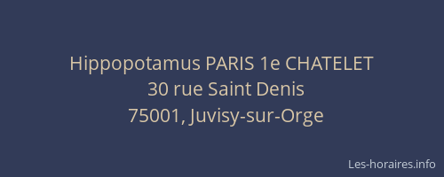 Hippopotamus PARIS 1e CHATELET