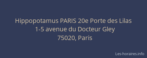 Hippopotamus PARIS 20e Porte des Lilas