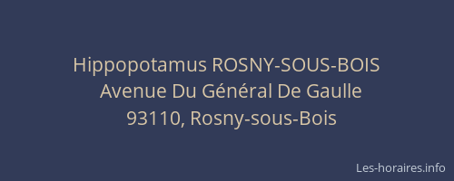 Hippopotamus ROSNY-SOUS-BOIS