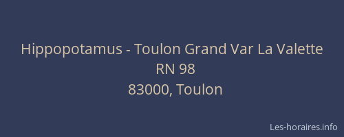 Hippopotamus - Toulon Grand Var La Valette