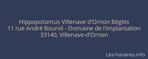 Hippopotamus Villenave d'Ornon Bègles