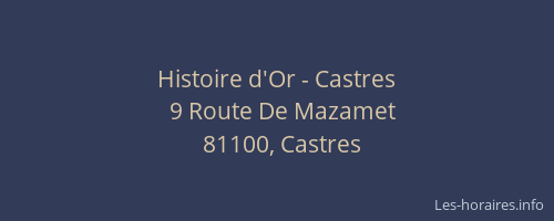 Histoire d'Or - Castres