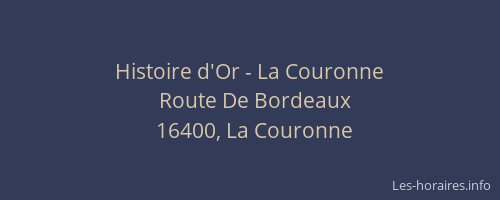 Histoire d'Or - La Couronne