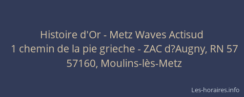 Histoire d'Or - Metz Waves Actisud