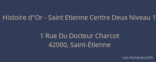 Histoire d'’Or - Saint Etienne Centre Deux Niveau 1