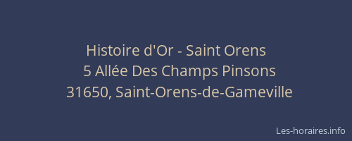 Histoire d'Or - Saint Orens