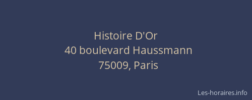 Histoire D'Or