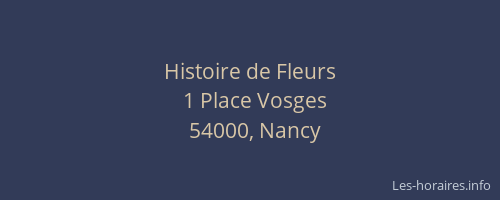 Histoire de Fleurs