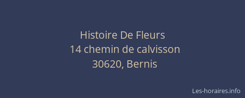 Histoire De Fleurs