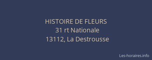 HISTOIRE DE FLEURS