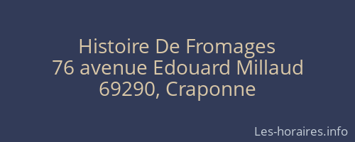 Histoire De Fromages