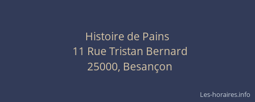 Histoire de Pains