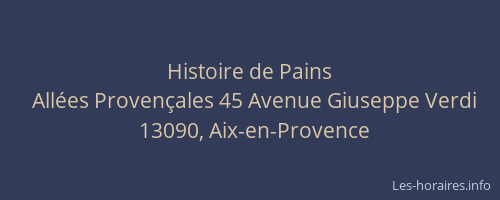 Histoire de Pains
