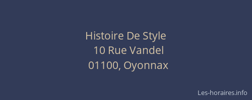 Histoire De Style