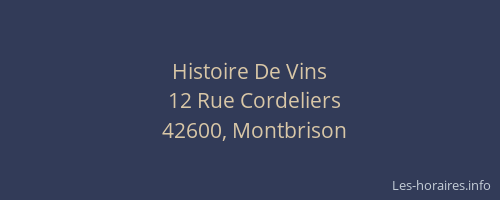 Histoire De Vins