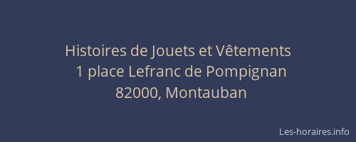 Histoires de Jouets et Vêtements