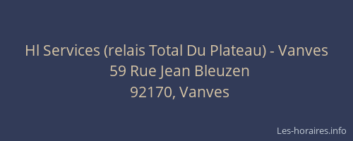 Hl Services (relais Total Du Plateau) - Vanves