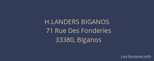 H.LANDERS BIGANOS
