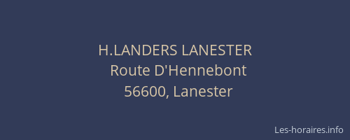 H.LANDERS LANESTER