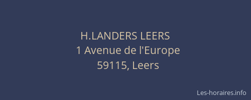 H.LANDERS LEERS