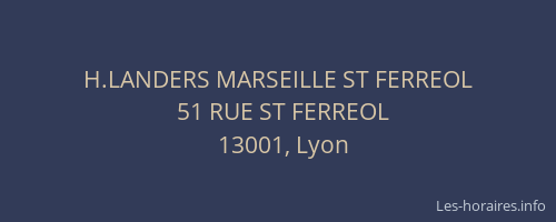 H.LANDERS MARSEILLE ST FERREOL