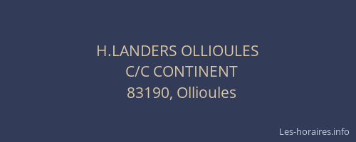 H.LANDERS OLLIOULES