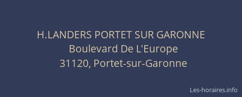 H.LANDERS PORTET SUR GARONNE