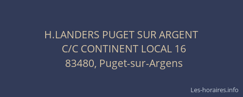 H.LANDERS PUGET SUR ARGENT