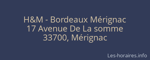 H&M - Bordeaux Mérignac
