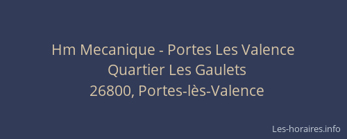 Hm Mecanique - Portes Les Valence
