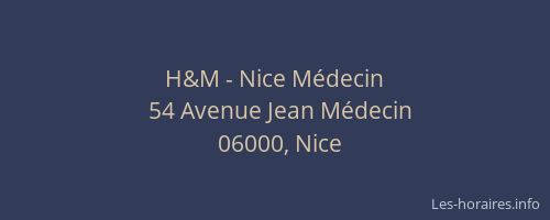 H&M - Nice Médecin