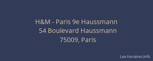 H&M - Paris 9e Haussmann