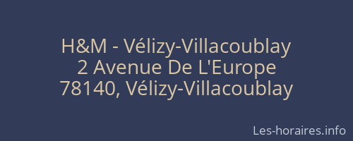 H&M - Vélizy-Villacoublay