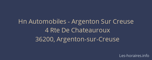 Hn Automobiles - Argenton Sur Creuse