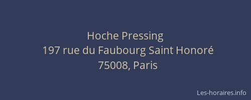 Hoche Pressing