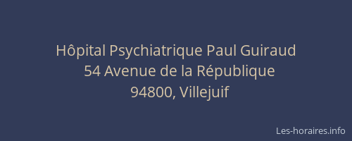 H&ocirc;pital Psychiatrique Paul Guiraud