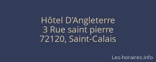 H&ocirc;tel D'Angleterre