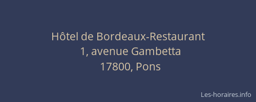 H&ocirc;tel de Bordeaux-Restaurant