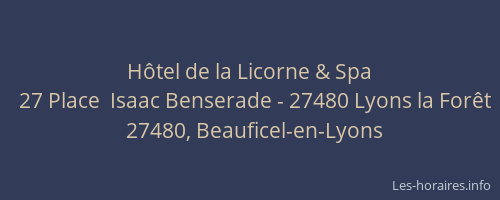 Hôtel de la Licorne & Spa