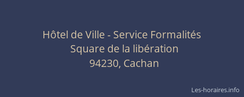 H&ocirc;tel de Ville - Service Formalit&eacute;s