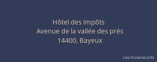 H&ocirc;tel des imp&ocirc;ts