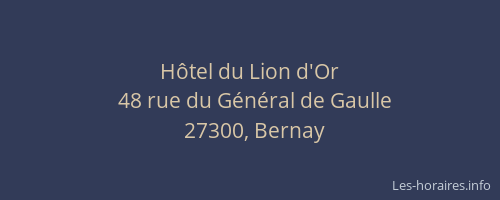 H&ocirc;tel du Lion d'Or