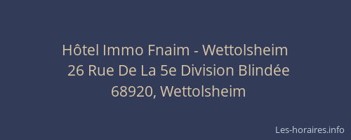 Hôtel Immo Fnaim - Wettolsheim