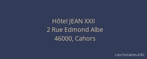 Hôtel JEAN XXII