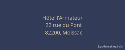 H&ocirc;tel l'Armateur