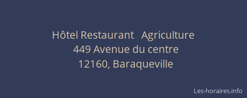 H&ocirc;tel Restaurant   Agriculture