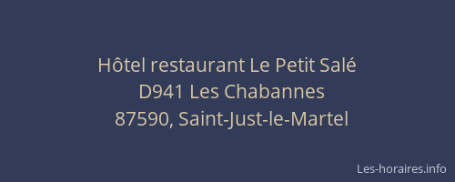 H&ocirc;tel restaurant Le Petit Sal&eacute;