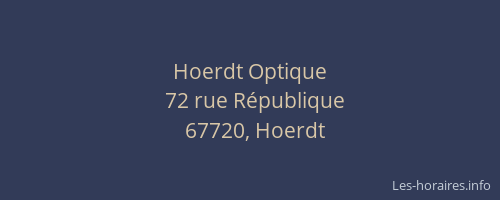 Hoerdt Optique