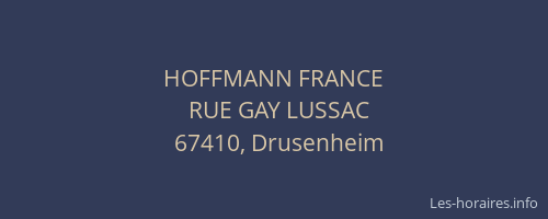HOFFMANN FRANCE